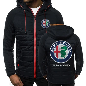 Alfa Romeo 2023 Homens Outono e Inverno Sete Cores Impressas Algodão Terno Cor de Correspondência de Design Requintado Lazer Casaco com Capuz