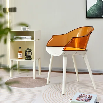 FULLLOVE Saipan Cadeira Nórdicos Transparente para Trás da Cadeira Simples Varanda apoio de Braço da Cadeira do Designer Criativo Fezes Cadeira de Lazer Cadeira