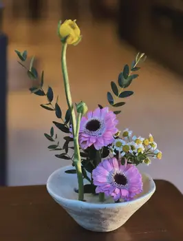 Cerâmica Seedpod Japonesa De Arranjo Floral Ikebana Vaso Vaso De Flores Tigela Decoração Do Ambiente De Trabalho