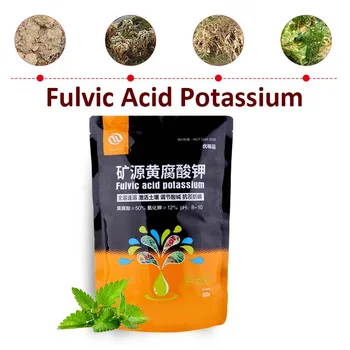 500g de Nutrientes Orgânicos de Origem Mineral Fulvic Ácido de Potássio A 50% Fulvic Ácido Fertilizante de Potássio Fulvate