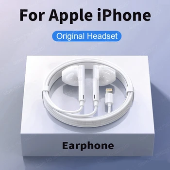 Original Fones de ouvido Para o iPhone da Apple 14 13 12 11 Pro Max Mini Fones de ouvido X XR XS Max 7 8 Plus com Fio Bluetooth Auricular Acessórios