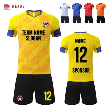 De fábrica por Atacado 23-24 Homens, Jérsei de Futebol da Tailândia Qualidade Desgaste do Futebol Kits Personalizados, Nome e Número do Logotipo do Time de Futebol Uniformes