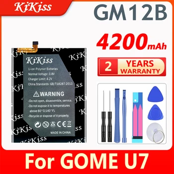 NOVO KiKiss GM12B 4200mAh Bateria de Substituição para GOME U7 Smart Telefone Celular ACCU Bateria de Lítio Bateria de Reposição