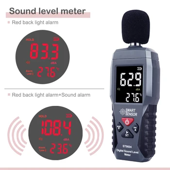 ST9604 de Nível de Som Digital Medidor de Ruído de Medição 30-130dB dB Decibel Testador de Áudio de Metro de ferramentas de Diagnóstico Inteligente, Sensor Detector de