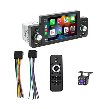 5 Polegadas Único Carro Din sem Fio Estéreo CarPlay Android Auto Espelho-Link,Touchscreen, Rádio, Bluetooth, Câmera de segurança,FM USB
