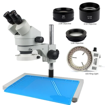 Grande Mesa de Ampliação de Zoom 3,5 x-90x Industrial Estéreo Binocular Microscópio, Lupa microscópio para solda