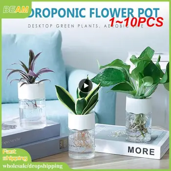 1~10PCS Transparente Flor Pote de Água, Plantio de vaso de Planta Recipiente de Plástico Hidropônico Vaso de Mesa Plantas Bonsai em Casa