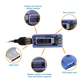 USB Tensão de Corrente Capacidade do Testador de Bateria de Teste Volts de Tensão de Corrente de Médico Carregador Testador de Medidor de Energia Móvel Detector de