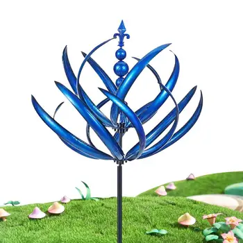 Jardim Do Vento Spinners Exterior Enfeite Decoração Moinho De Vento Da Flor Rotação 360 Escultura De Metal Para Jardim Gramado Do Quintal De Arte, De Decoração