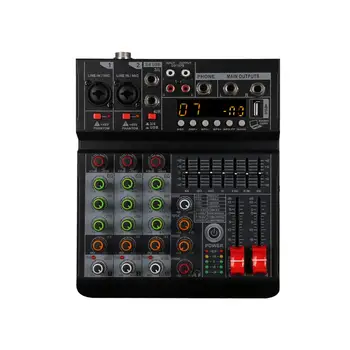 4 Canal do Mixer de Som, mesa de Mistura Digital Mixer AUX USB para Gravação DJ 2 Canais de Entrada Estéreo Profissional UE Adaptador