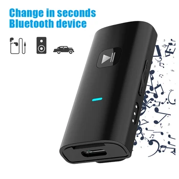 Bluetooth 5.0 Receptor de Áudio do Transmissor, Bateria de 3.5 MM Jack AUX USB Dongle Música Estéreo sem Fio Adaptadores Para TV PC Kit para Viatura