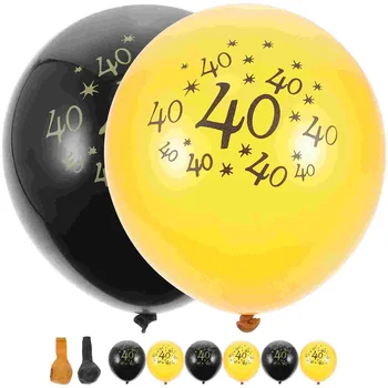 20 Pcs 40 º Aniversário de Balão Preto Guarnição Balões de 40 Homens Engraçado Ouro Decorações do Partido Emulsão Mulher Feliz o Homem