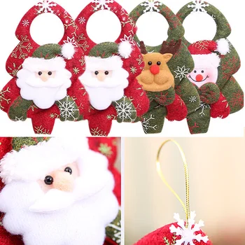 1PC DIY, Decoração de Natal Árvore de Natal da Boneca Pingente de Enfeites de Porta de Suspensão Papai Noel Boneco de neve Elk Urso de Moda de Nova