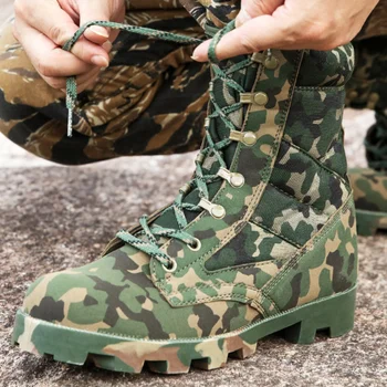 Táticas Militares Botas Homens de Combate Tornozelo Verde Camuflagem na Selva de Caminhada de Caça Sapatos de Trabalho de Homens Botas Militares