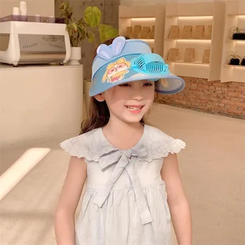 Nova Verão ao ar livre Orelha Pequena Crianças Protetor solar Chapéu de Meninas' Animais dos desenhos animados Grande do Eave Meninos 