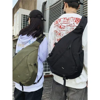 O Hip-Hop de Ferramentas Messenger Bag Homens de Moda da Marca de Grande Capacidade Japonês Personalidade de Rua Esportes Peito Saco Saco de Ombro