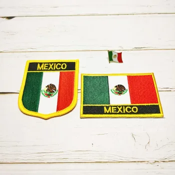 México Patch Bandeira Broche de Três peças Tático Braçadeira Moral Emblema de Vestuário, Decoração de Ferro sobre os Patches de Bordados em Roupas