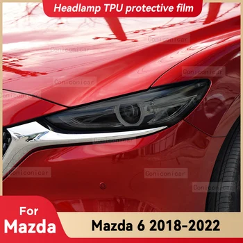 Para MAZDA 6 Atenza 2018-2022 o Farol do Carro Preto Capa Protetora de TPU Película Frente Tonalidade de Luz mudam de Cor Etiqueta Acessórios