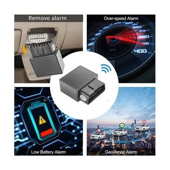APLICATIVO gratuito Plug and Play Monitor de Voz Sobre-Velocidade de Vibração Alarme Mini 4G OBD GPS Rastreador de Carro em tempo real de controle(B)