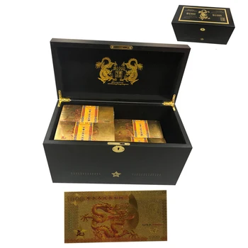 1000pcs/monte Novo 1000 Folha de Ouro de Dragão Chinês de Notas na Caixa Preta com Segurança de Luz UV para o Dinheiro em Moeda Coleta Presentes