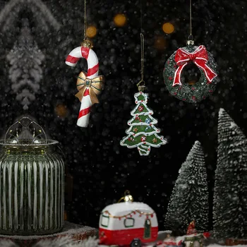 2024 Natal Resina Homem De Gengibre Árvore De Natal Pingente De Ornamentos De Férias Para Festas Casa De Festa Natal Decoração De Natal