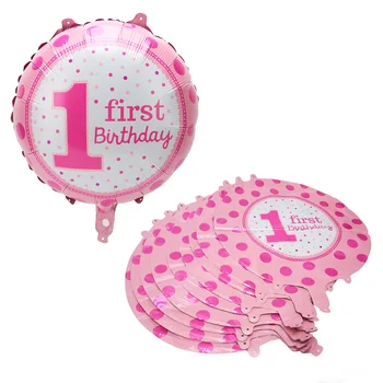 Chuveiro de bebê Balões Fácil De Usar cor-de-Rosa 1ª Rodada Balão de Aniversário para a Festa de chá de Bebê