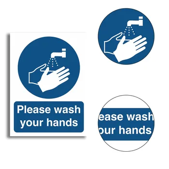6pcs de Pvc de Lavagem de Mãos Adesivo Durável e Fácil de instalar no Interior Decalques Pagar a Atenção Para a Lavagem das Mãos Etiquetas Para casa de Banho 13x18x0.2cm