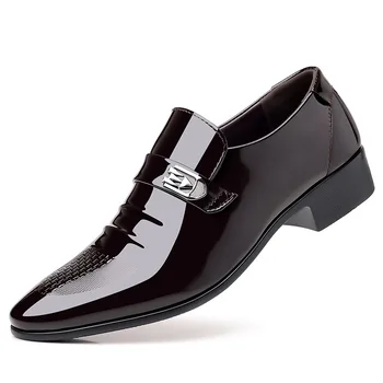 Homens Oxfords Patente de Couro Masculina Lace-Up de Oxford Masculino Festa de Casamento Office Vestido Formal Sapatos para Homens