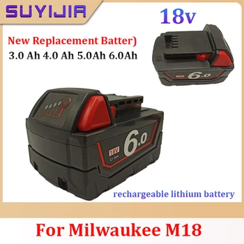18V Bateria de Lítio Recarregável 3.0 Ah 4.0 Ah 5.0 Ah 6.0 Ah para - Milwaukee Compatível 48-59-181 48-59-1850 Ferramentas elétricas sem Fios