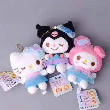 Kawaii Hello Kitty Chave de Travar Sanrio Anime Cartão de Melodia Kuromi Cinnamoroll brinquedo Engraçado Liontin Boneka Carro Travar Chave de Menina Menina Prêmios