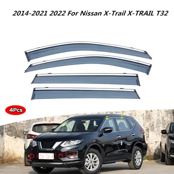Para Nissan X-Trail X-TRAIL T32 2014-2021 2022 Acessórios Guarnição Exterior Janela do Chrome Viseiras Weathershields Vento Guarda Chuva