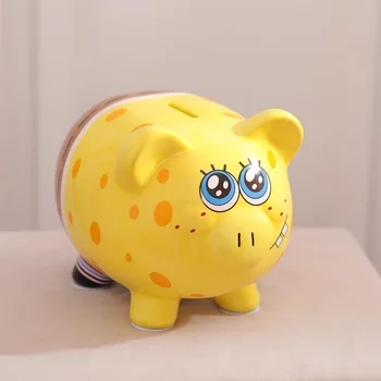 Kawaii Anime Esponja-Bobed Figura De Ação Brinquedos Porquinho De Moedas De Verão Caixa De Caso Moedas De Porco Em Forma De Dinheiro, Poupança Caixa De Moedas De Crianças Presentes