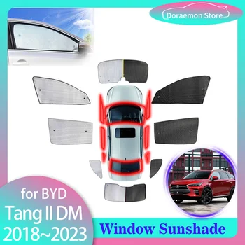 Cobertura completa de Chapéus-de-sol para BYD Tang II DM Tan EV 2018~2023 Sol Protecção pára-brisas de Cortina Traseira do Windows Viseira Tapetes Acessórios