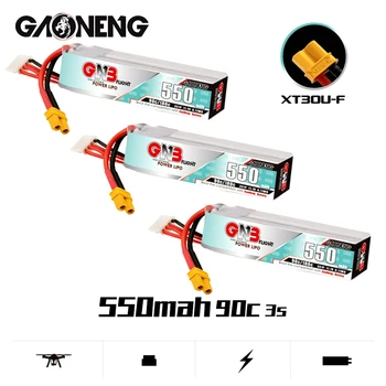 1-10PCS GNB 3S 11.1 V 550mah HV 90C/180C Bateria de LiPo Com XT30U-F Plug para TINY8X Lâmina Inductrix FPV QX2 120S Beta75S Drone