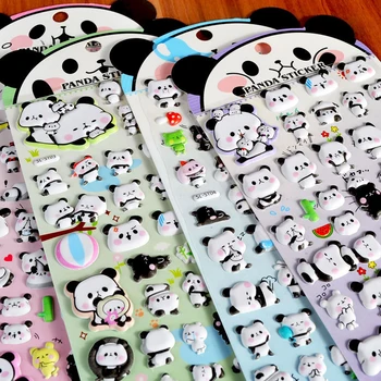 1Sheet Kawaii dos desenhos animados do Panda 3D Adesivos Bonito de Espuma PVC Adesivo de Caderno Diário Skate Decoração Autocolante Para a Criança Prémio Presentes Aleatória