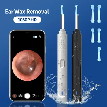 Revolucionar O Cuidado da Orelha: 1080P Ferramenta de Remoção de Cera de Ouvido com 5 peças de Conjunto para iPhone, iPad e Celulares com Android