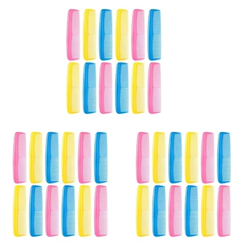 36 Peças Cabelo Colorido Conjunto De Pentes Para Crianças, Mulheres, Homens Plástico Colorido Multa De Vestir Pentear (Cor-De-Rosa, Amarelo, Azul)