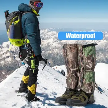 Bota de neve Botina Respirável, resistente à Água Perna Perneiras Ajustáveis Bota de Neve Guardas para a Caça de Escalada de Desbaste Escova