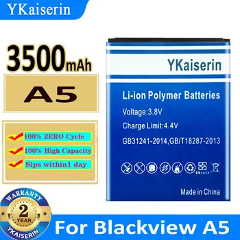 YKaiserin Bateria de 5 3500mAh para Blackview A5 Nova Bateria + Faixa de Código