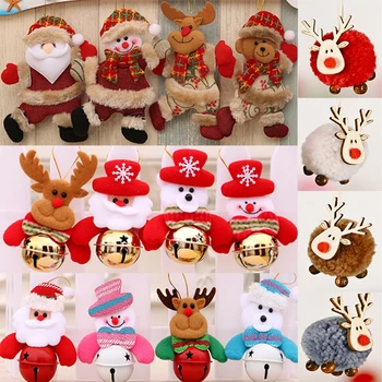 1Pc Natal Ornamento de Suspensão Sino de Natal do Boneco de neve, Papai Noel, Renas Querido Pingente de Bonecas para Decoração de Natal 2023 Natal
