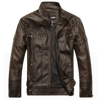 Moto jaquetas de couro homens jaqueta de couro masculina jaqueta de Inverno Couro mens Stand Colarinho Outwear Casaco 5XL