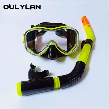 Oulylan Adultos Saia de Silicone Óculos de proteção Óculos de Mergulho Mascara de Mergulho Conjunto de Profissionais Máscara de Mergulho para Nadar