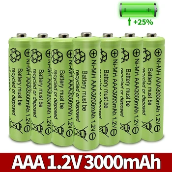 2023 AAA Novas 3000mAh 3A 1,2 V Níquel-Hidrogênio Amarelo Bateria Recarregável para MP3 Brinquedo de RC Lanterna LED