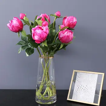 1 Ramo de Faddish Simulação Flor Não Murchando DIY resistente ao Tempo-Decorativo Bonito Artificial Peônia Ramo