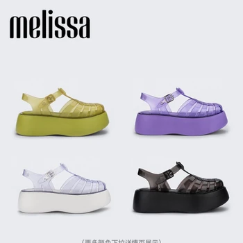Novo Estilo de Verão Melissa EVA Única Sandálias das Mulheres, Plataforma de Roma Jelly Shoes Moda Senhoras Sola Grossa Sandálias de Praia