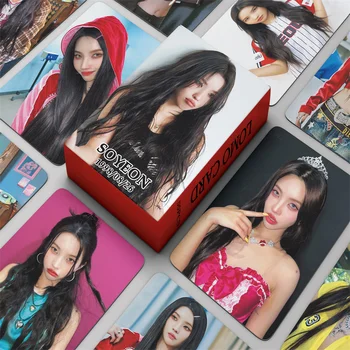 Kpop 55pcs/set GIDLE 4º ANIVERSÁRIO do Álbum YUQI Soyeon Lomo Cartões (G)I-DLE Meninas eu Queimar a Foto do Cartão de Minnie Postal Fãs de Presente