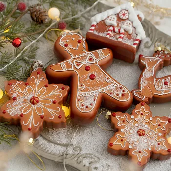 Natal Floco De Neve Elk Gingerbread Homem Pendurado Pingente De Árvore De Natal Queda De Ornamento Feliz Natal Decoração Feliz Ano Novo 2024