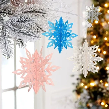 MissDeer 3D Artificial flocos de Neve de Papel Garland Faixa de Decorações de Natal para a Casa de Inverno da Festa de Aniversário de Neve Falsa Ornamentos