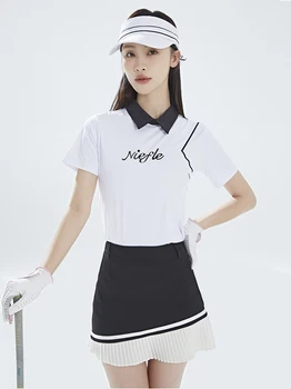 Golfe mulheres de verão de manga curta T-shirt de secagem Rápida, respirável, absorção de suor de lazer ao ar livre esportes stand colarinho de camisa polo s