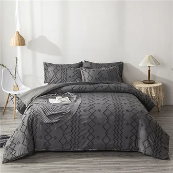 Nordic branco simples capa de edredão conjunto de quarto de casal de luxo capa de edredão conjunto de cama de têxteis para o lar 220x240cm king size